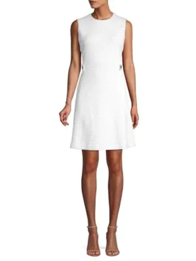 Shop Escada Sport Dyheart Jacquard Sleeveless Dress In White