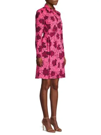 Shop Kate Spade Women's Bubble Dot Smocked-back A-line Shirt Dress In Rhubarb Jam