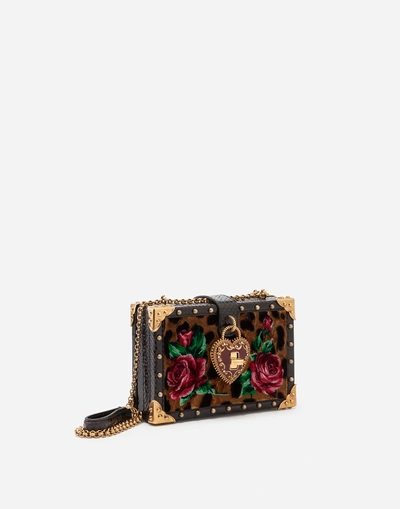 Shop Dolce & Gabbana My Heart Clutch In Velvet Stitch