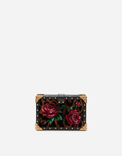 Shop Dolce & Gabbana My Heart Clutch In Velvet Stitch