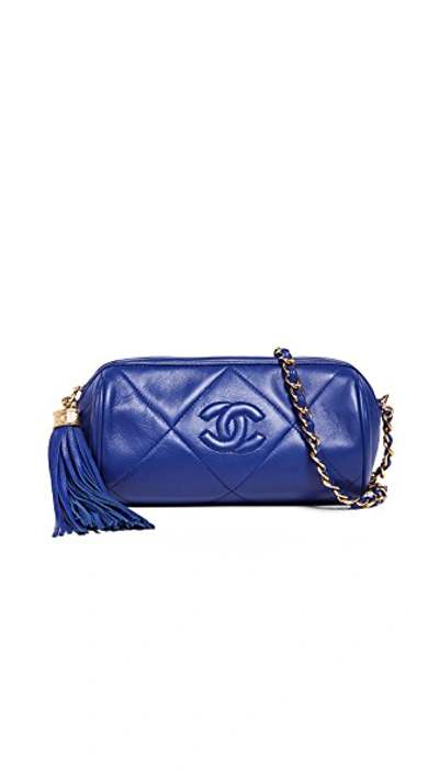 Shop Chanel Mini Barrel Bag In Blue