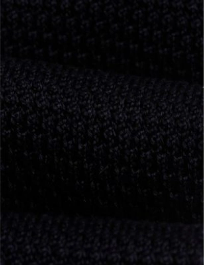 Shop Hugo Boss Knitted Cotton Tie In Open Blue
