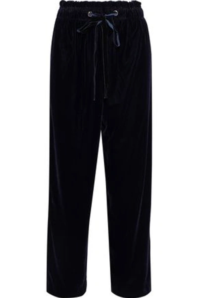 Antik Batik Woman Gart Velvet Straight-leg Pants Navy In Navy