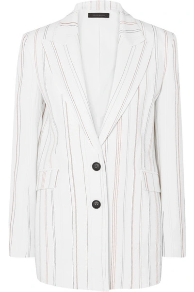 Shop Roland Mouret Neyman Striped Cady Blazer In White