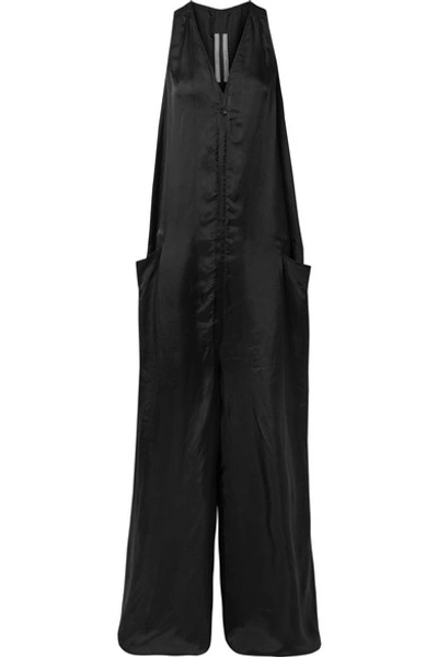 Shop Rick Owens Satin-twill Jumpsuit In Black