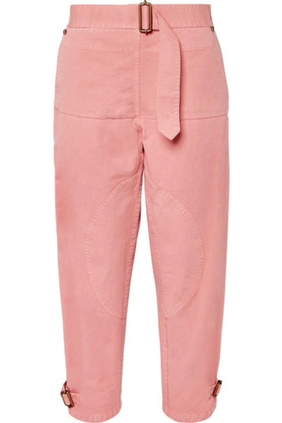 Shop Jw Anderson Belted Cotton-drill Pants In Pink