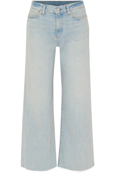 Shop Simon Miller W006 Cropped High-rise Wide-leg Jeans In Light Denim