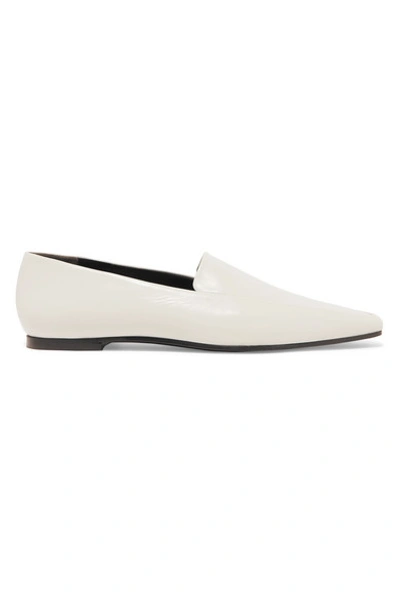 Shop The Row Minimal Leather Loafers In White