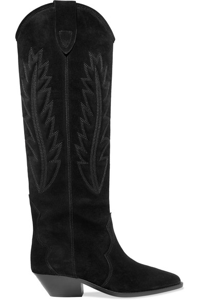 isabel marant denzy suede cowboy boots