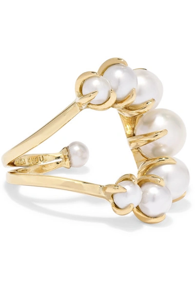 Shop Ana Khouri 18-karat Gold Pearl Ring