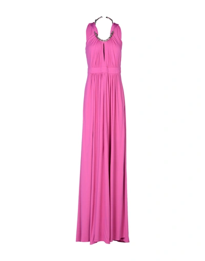 Shop Roberto Cavalli Long Dresses In Fuchsia