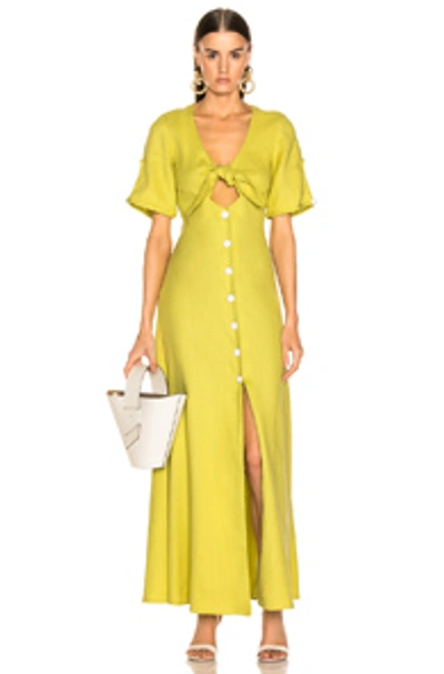 Shop Alexis Jameela Dress In Lemongrass Linen