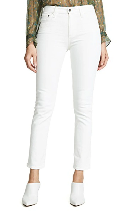 Shop Ag Mari Slim Straight Jeans In 1 Year Tonal White