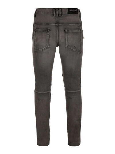 Shop Balmain Paris Jeans In Gray
