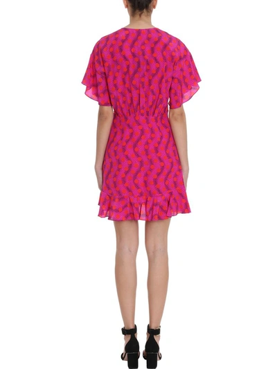 Shop Kenzo Flared Sleeve Mini Dress In Viola