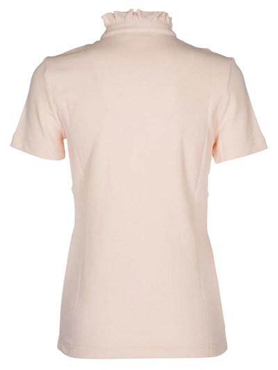 Shop Tory Burch Frilled Polo Shirt In Pink