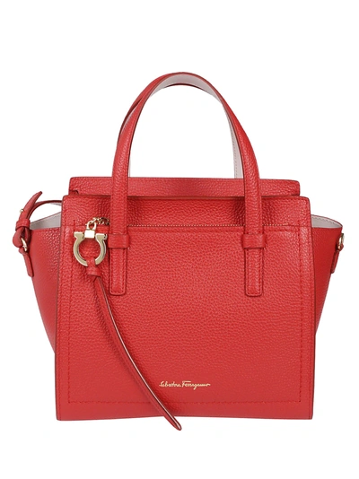 Shop Ferragamo Amy Small Shoulder Bag In Red