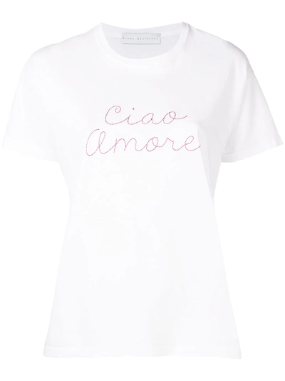 Shop Giada Benincasa Ciao Amore Embroidered T-shirt - White