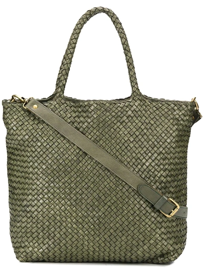 Shop Officine Creative Woven Large Tote - Green