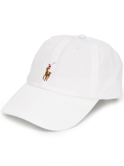 Shop Polo Ralph Lauren Logo Embroidered Cap - White