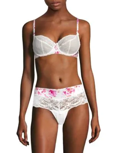 Shop Aubade Charme D'eden Demi Cup Lace Bra In White Multi