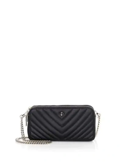 Shop Kate Spade Mini Amelia Quilted Leather Crossbody Bag In Black