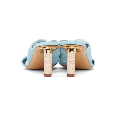 Shop Jacquemus Blue Les Mulles Bellagio Sandals In Blue Suede