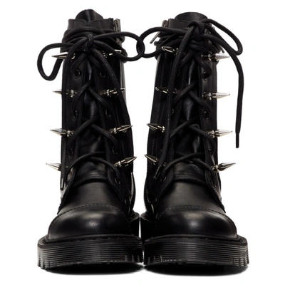 Shop Vetements Black Spiked Army Boots