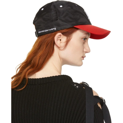 Shop Alexander Wang Red And Black Nylon Baseball Cap In 959 Blk/red
