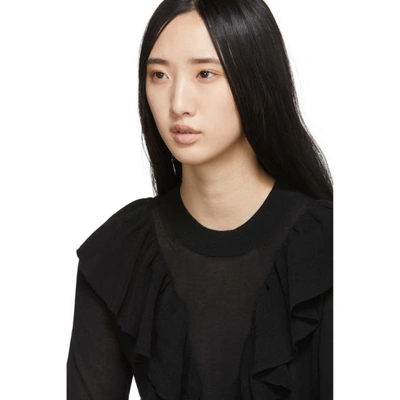 Shop See By Chloé See By Chloe Black Ruffled Knit Sweater In 001 Black