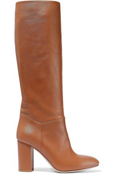 Shop Iris & Ink Woman Ruby Leather Knee Boots Camel