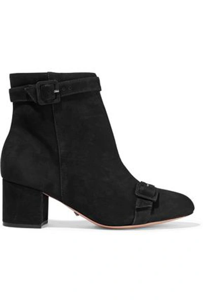 Shop Schutz Woman Sabrini Buckled Nubuck Ankle Boots Black