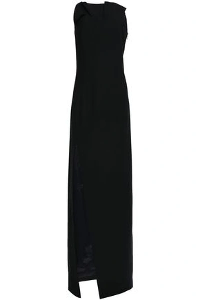 Shop Cinq À Sept Woman Ruffle-trimmed Ponte Gown Black