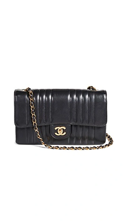 Pre-owned Chanel Vertical 10 Flap Bag" In Black