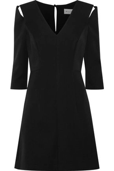 Shop Milly Woman Stephanie Cutout Stretch-cady Mini Dress Black