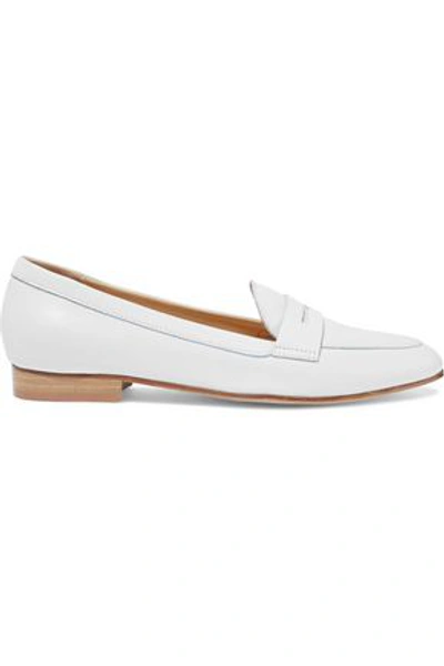 Shop Iris & Ink Fern Leather Loafers In White