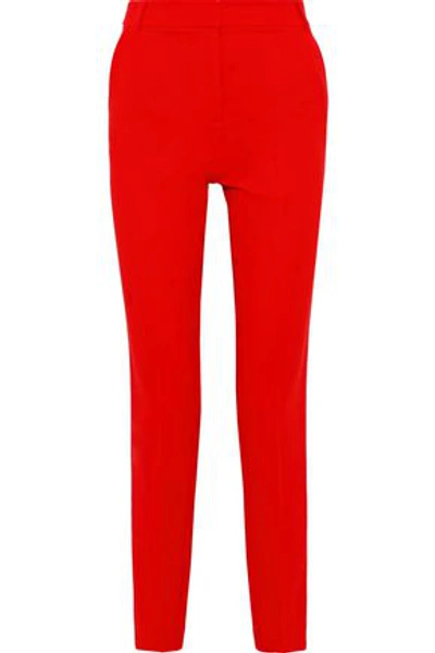 Shop Tibi Crepe Slim-leg Pants In Red