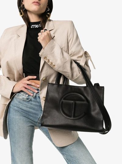 Telfar Medium Logo Shopping Bag In Black | ModeSens