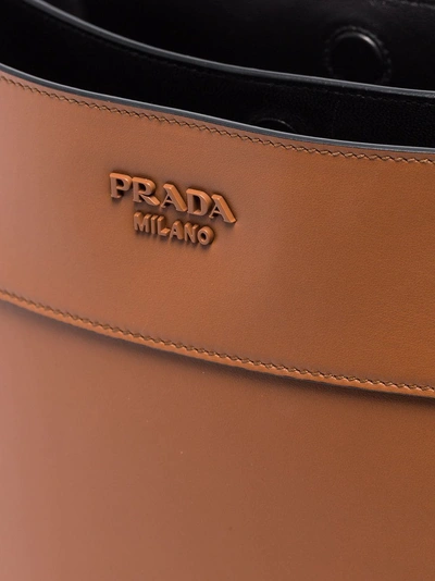 Shop Prada Grosse 'margit' Umhängetasche In Cognac/nero