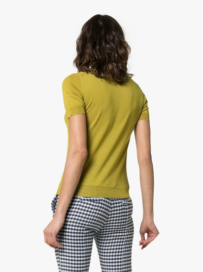 Shop Prada Short-sleeved Turtleneck Top In Green