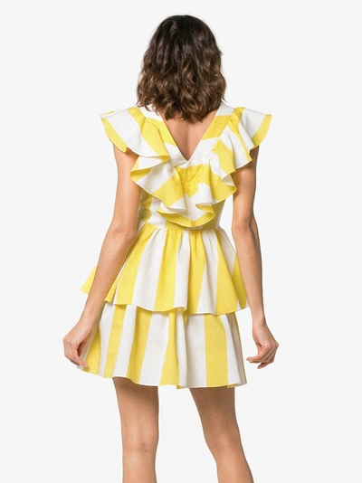 Shop Paper London St Lucia Striped Dress In Yellow