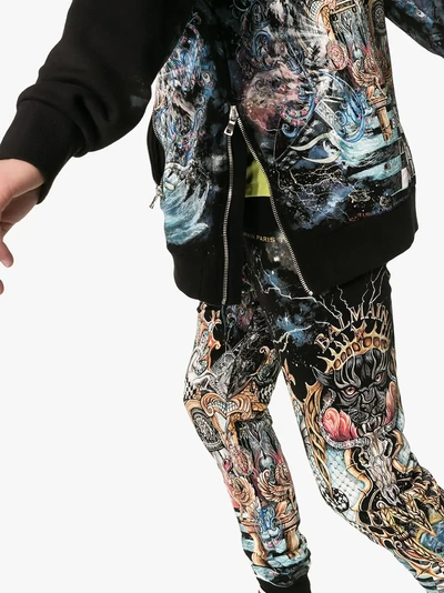 Shop Balmain Dangerous Printed Sweatpants In Aaa Multicolor