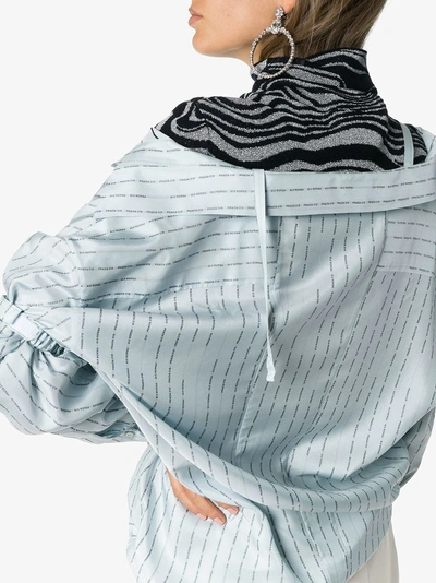 Shop Prada Micro Logo Stripe Multi Strap Shirt In F0d30 Lago