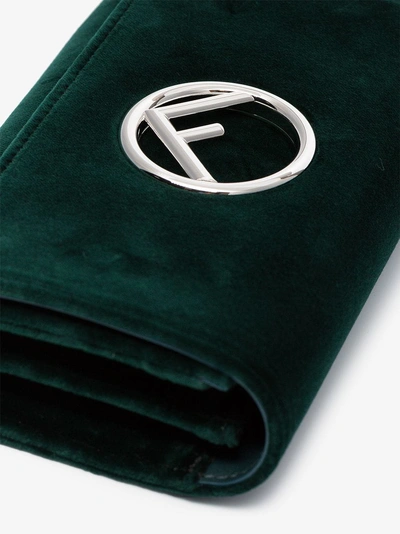 Shop Fendi Green Wallet On Chain Mini Velvet Bag