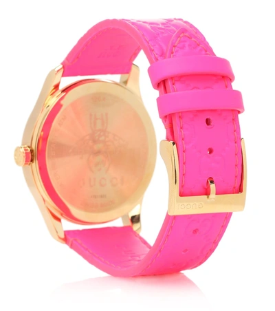 Shop Gucci G-timeless 38mm Watch In Pink