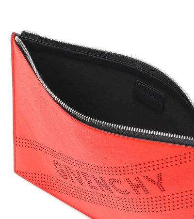 Shop Givenchy Leather Pouch In Red