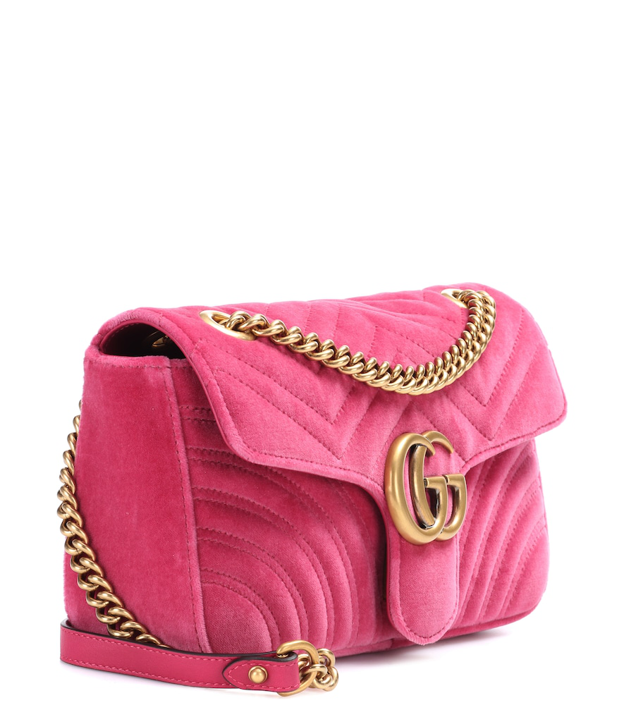 Gucci Small Gg Marmont 2.0 Velvet Shoulder Bag In Pink | ModeSens