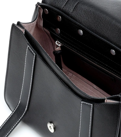 Shop Jw Anderson Disc Satchel Leather Shoulder Bag In Black