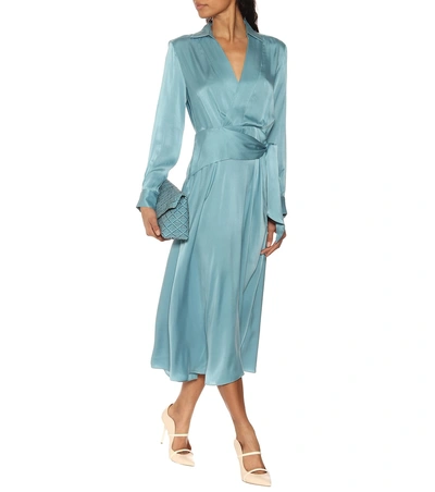 Shop Equipment Vivienne Silk-blend Dress In Blue