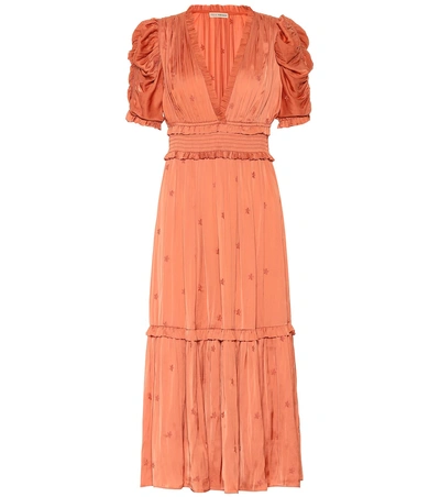 Shop Ulla Johnson Maya Satin Maxi Dress In Pink